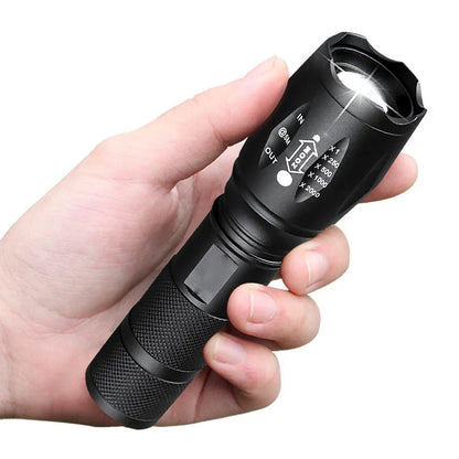 ZK30 Portable Powerful LED Lamp T6 Flashlight Linterna Torch Uses 18650 Chargeable Battery Outdoor Camping Tactics Flash Light