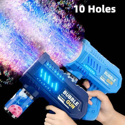 10 Holes Children Electric Bubble Gun Rocket Soap Automatic