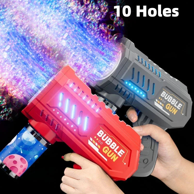 10 Holes Children Electric Bubble Gun Rocket Soap Automatic