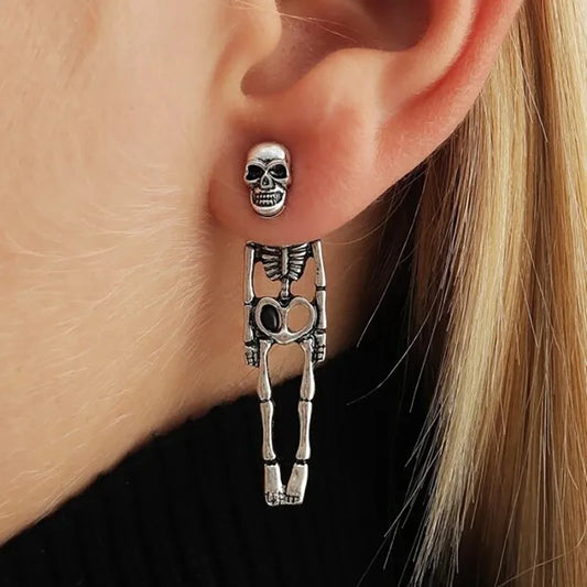 Dark Wind Halloween Skull Head Ghost Skull Skeleton Exaggerated Punk Retro Style Long Earrings