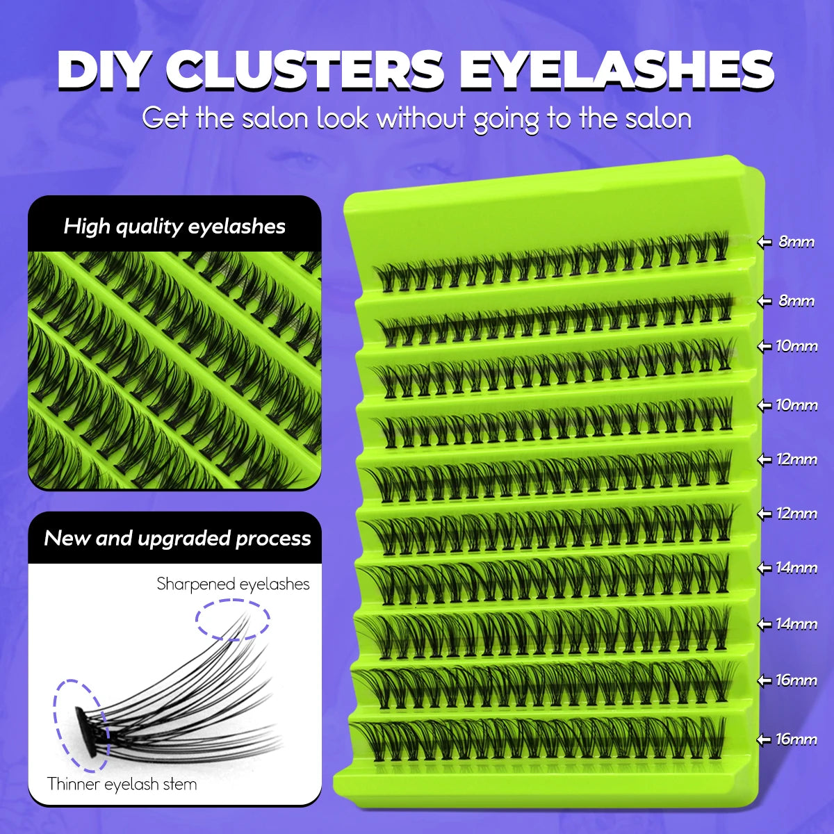 GROINNEYA Cluster Lashes Natural Eyelash extension Volume Individual Lashes Mixed Tray Faux Mink Lashes Cilias Makeup