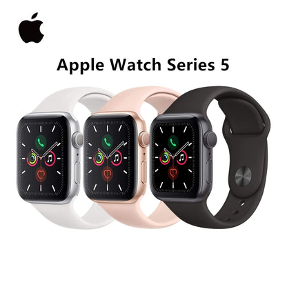 Apple Watch Series 5 Smartwatch 40MM/44MM GPS Aluminum with Sport Band (Renewed)