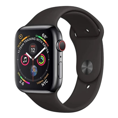 Apple Watch Series 4 GPS 40MM/44MM Space Gray Aluminum Case with Black Sport Band (Renewed)