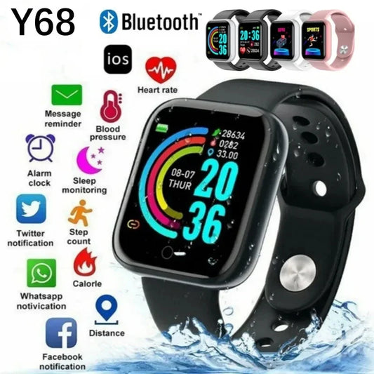 Multifunctional Smart Watch Men Women Kids Gift Bluetooth Music Fitness Sports Bracelet Sleep Monitor Y68 Smartwatch D20 116Plus