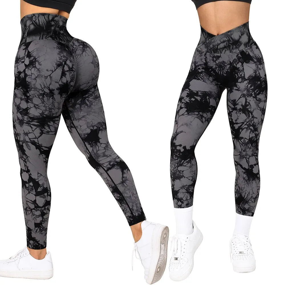 Tie Dye Fitness Legging Woman Push Up