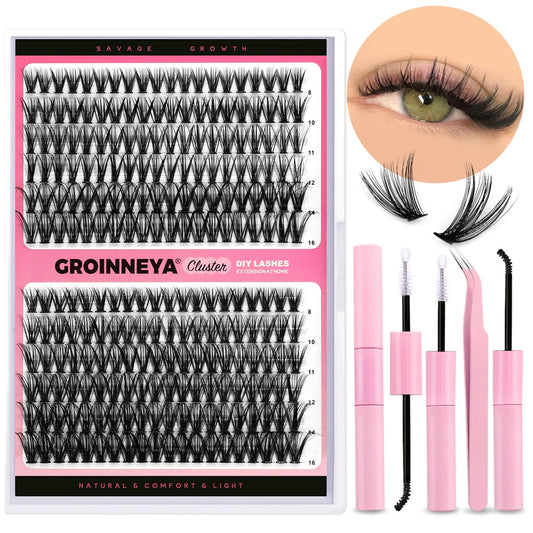 Lash Clusters Set DIY Lashes Extension Kit Individual Eyelash Extension Kit Full Set Lashes Kit with Lash Bond and Seal Makeup