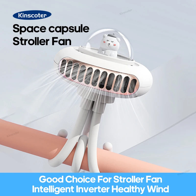 New Stroller Fan Rechargeable Portable Folding Electric Fan