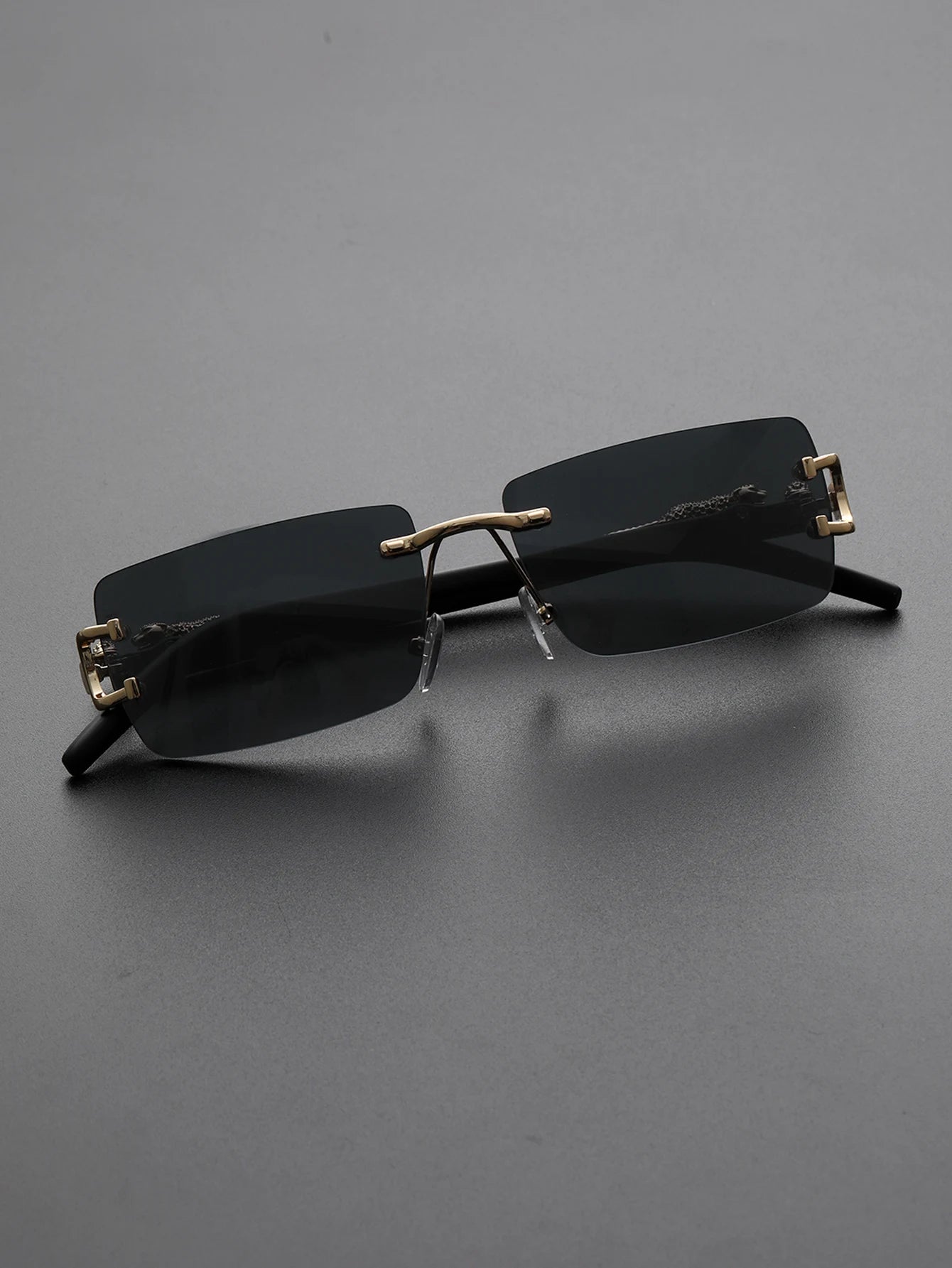 1 Pc Fashionable Trendy Frameless Rectangular Personalized Sunglasses For Daily Life