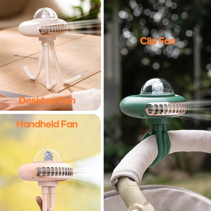 New Stroller Fan Rechargeable Portable Folding Electric Fan