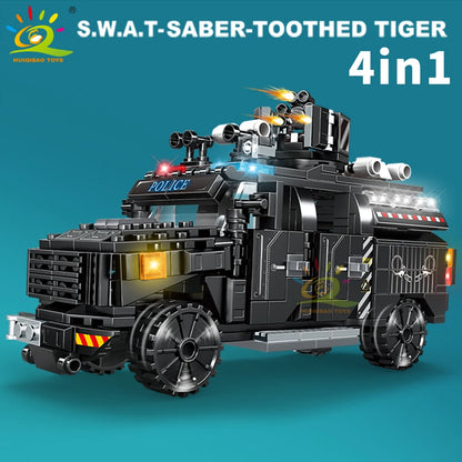 HUIQIBAO 4in1 Swat Police Series Building Blocks