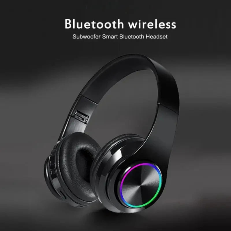 Wireless Bluetooth Headset Colorful Luminous Card-Inserting