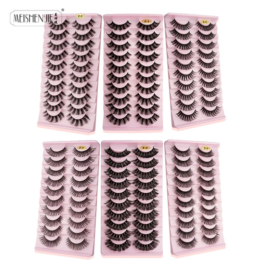 Faux Cils 5/10 Pairs 3D Mink Lashes Natural Long Wispy Fluffy Handmade False Eyelashes Makeup Tool Full Strip Lashes maquillaje