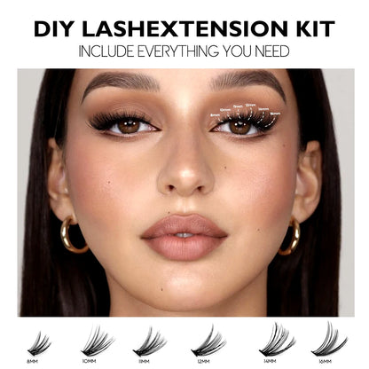 Eyelashes extensions kit DIY Mix Mink eyelash set makeup tools & accessories false eyelashes kit Makeups lashe clusters Set