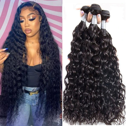 30 32 Inch Human Hair Bundles Indian Water Wave Bundles