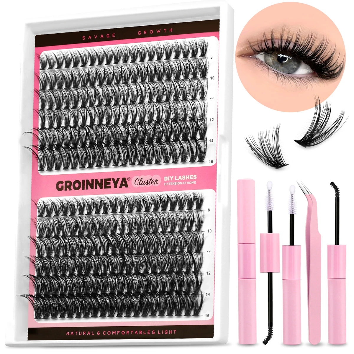 Eyelashes extensions kit DIY Mix Mink eyelash set makeup tools & accessories false eyelashes kit Makeups lashe clusters Set