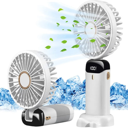 Handheld Fan Mini Fan Portable with LED Display, Type-C Rechargeable