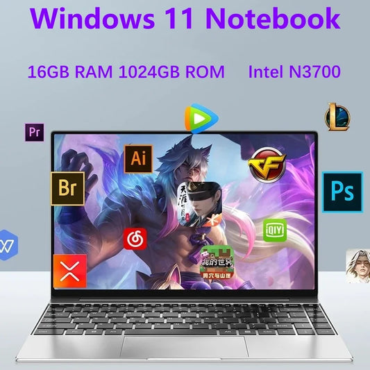 2024 New Laptop Computer Windows 11 Pro Ultra Slim Notebook