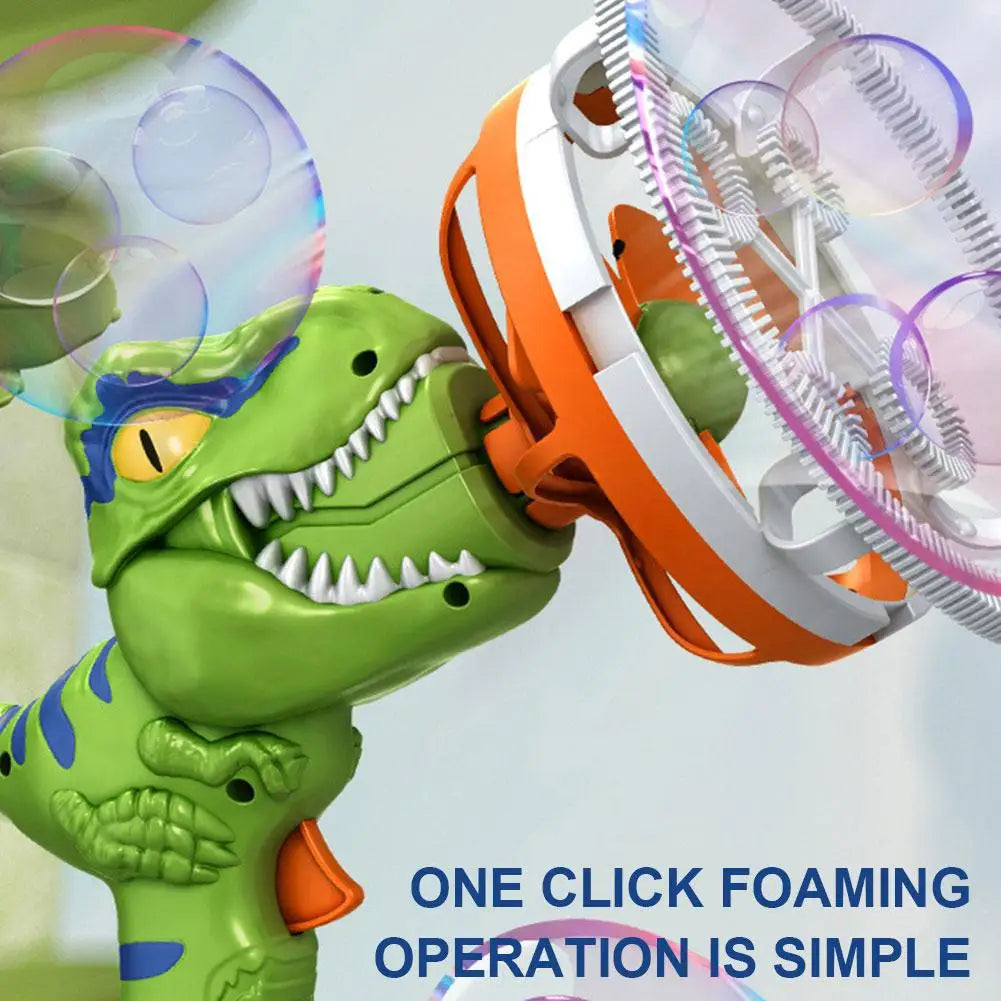 Kids Electric Bubble Machine Soap Bubble Portable Giant Dinosaur