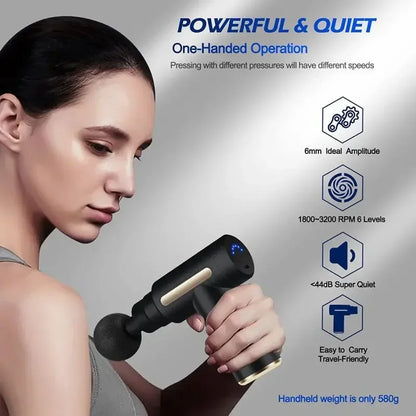 Portable Fascia Gun Deep Tissue Mini Massage Gun Lightweight Adjustable Speed Whole Body Massage Equipment Neck Body Massager