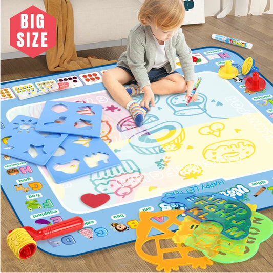 100x80CM Magic Water Drawing Mat Coloring Doodle With Reusable Magic Pens