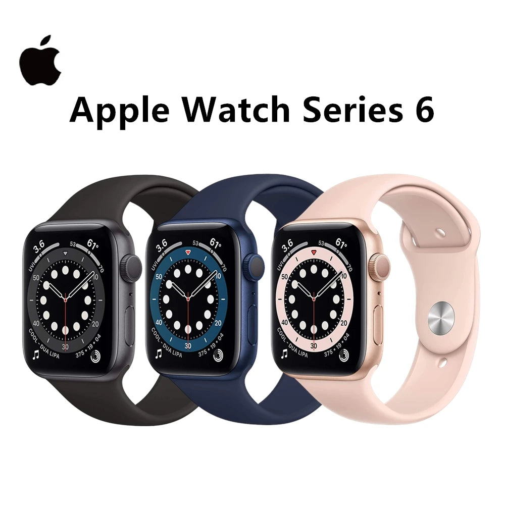 Apple Watch Series 6 GPS 40mm / 44mm Apple Watch S6 Aluminum Case with Sport Band iOS SmartWatch (Renewed)