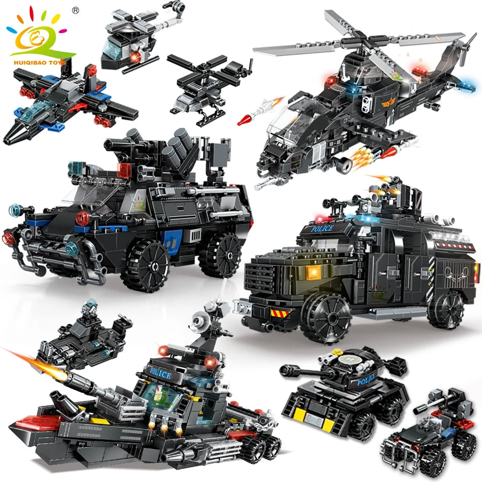 HUIQIBAO 4in1 Swat Police Series Building Blocks